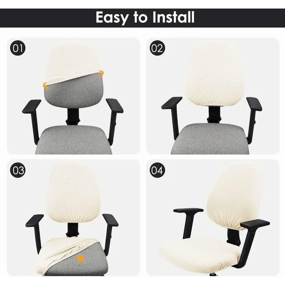 Soft Stretch Spandex Chair Seat Slipcover and Backrest Cover Beige
